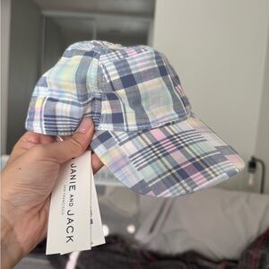 Janie and Jack Pastel Plaid Baseball Hat - Blue, Pink & Mint